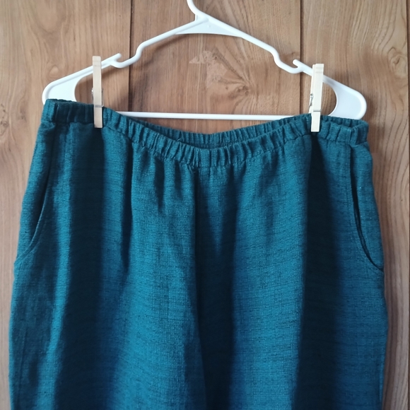 FLAX Twill Dark Blue Pants Womens size Large - Picture 4 of 6